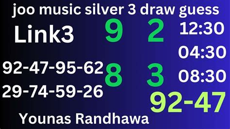 Joo Music Silver 3 Draw Result Today 2023 .